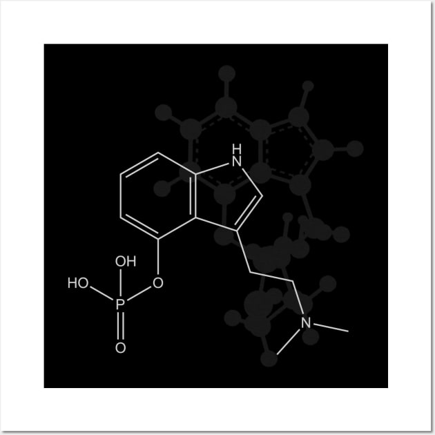 Psilocybin Molecule Wall Art by ChemECool